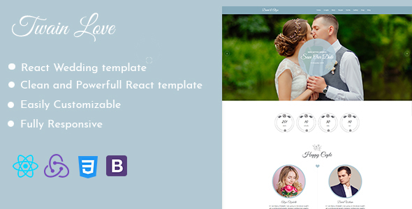 Detail Bootstrap 4 Wedding Template Nomer 27