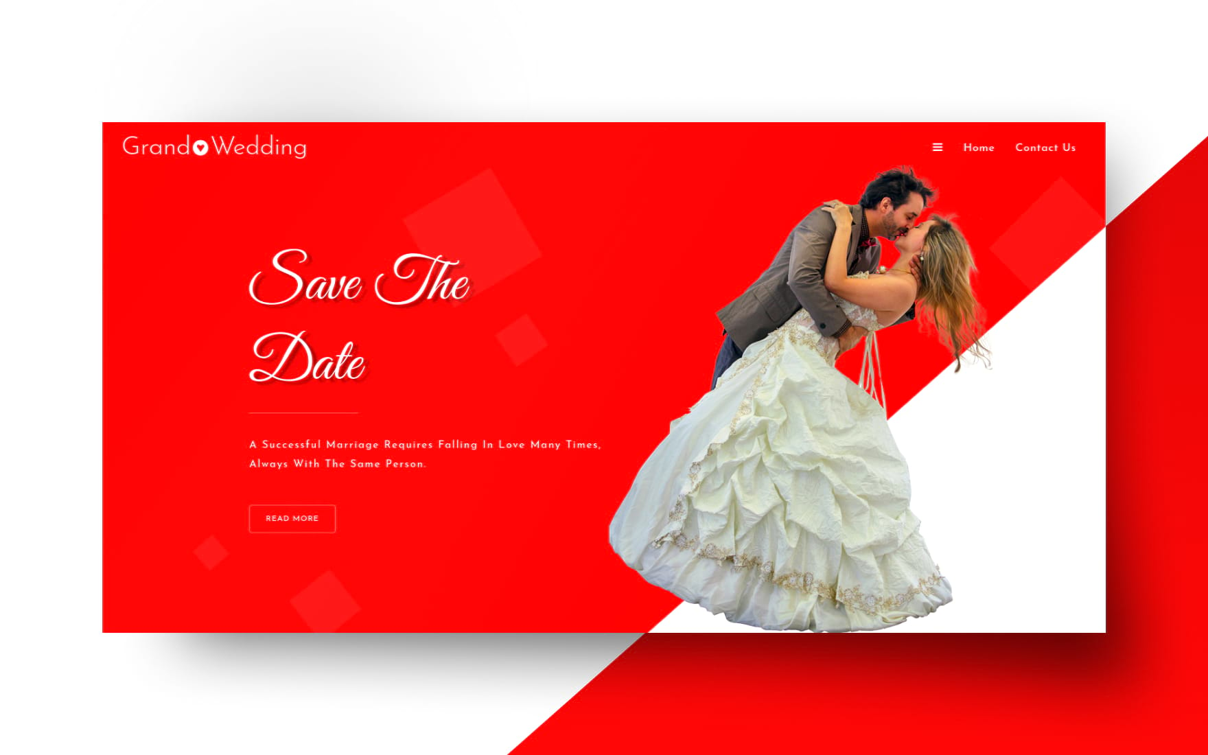 Detail Bootstrap 4 Wedding Template Nomer 32