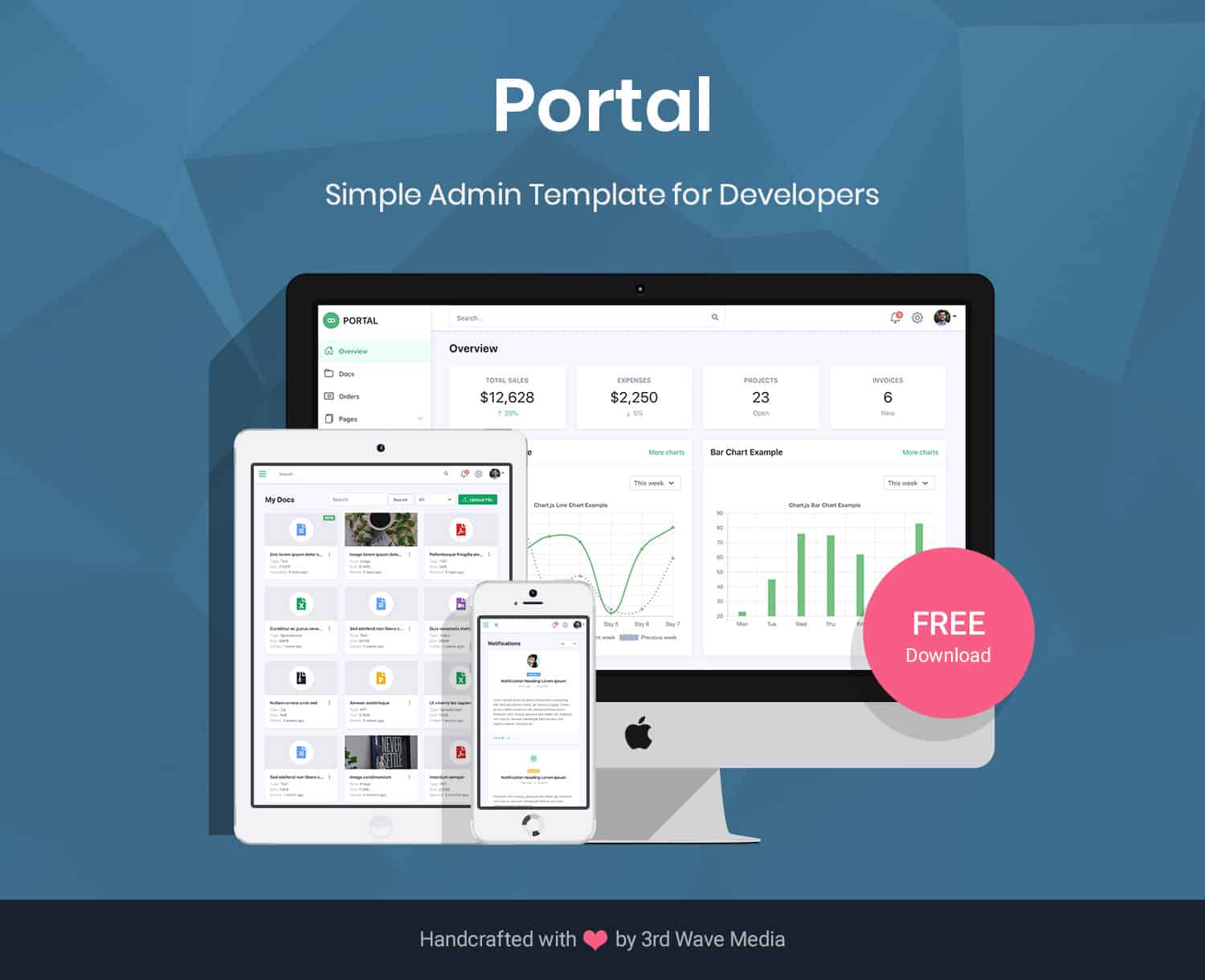 Detail Bootstrap Admin Template Free 2015 Nomer 28