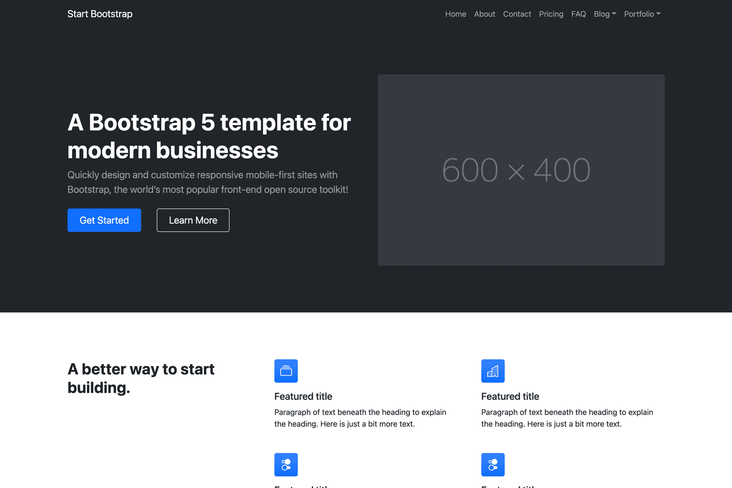 Detail Bootstrap Blank Template Nomer 35