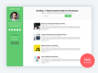 Detail Bootstrap Blog Template Free Nomer 12