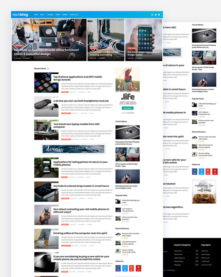 Detail Bootstrap Blog Template Free Nomer 37