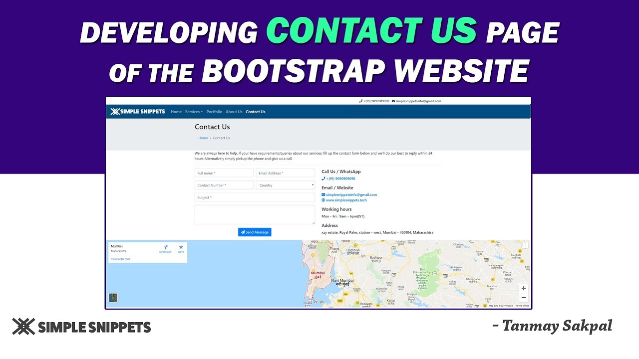 Detail Bootstrap Contact Page Template Nomer 18