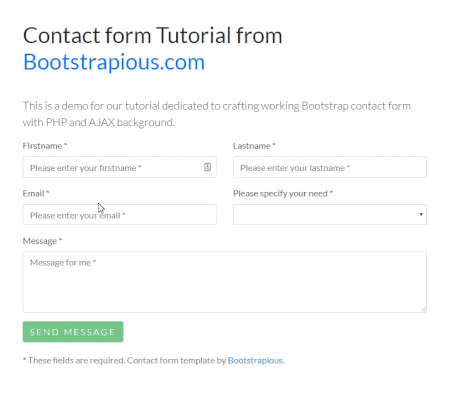 Detail Bootstrap Contact Page Template Nomer 21