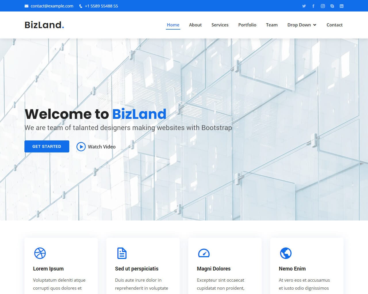 Detail Bootstrap Contact Page Template Nomer 50