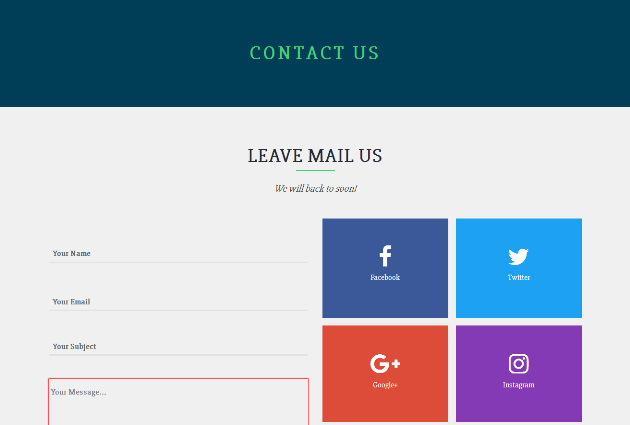 Detail Bootstrap Contact Page Template Nomer 10