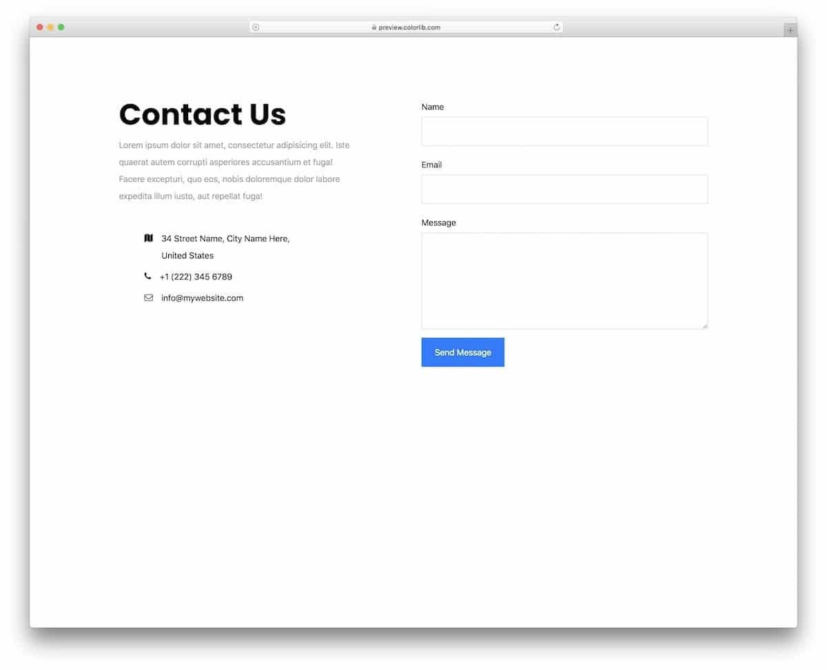 Detail Bootstrap Contact Template Nomer 2