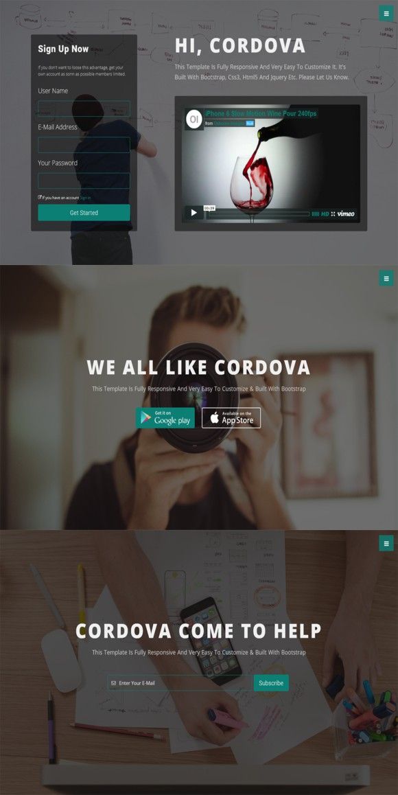 Detail Bootstrap Cordova Template Nomer 23