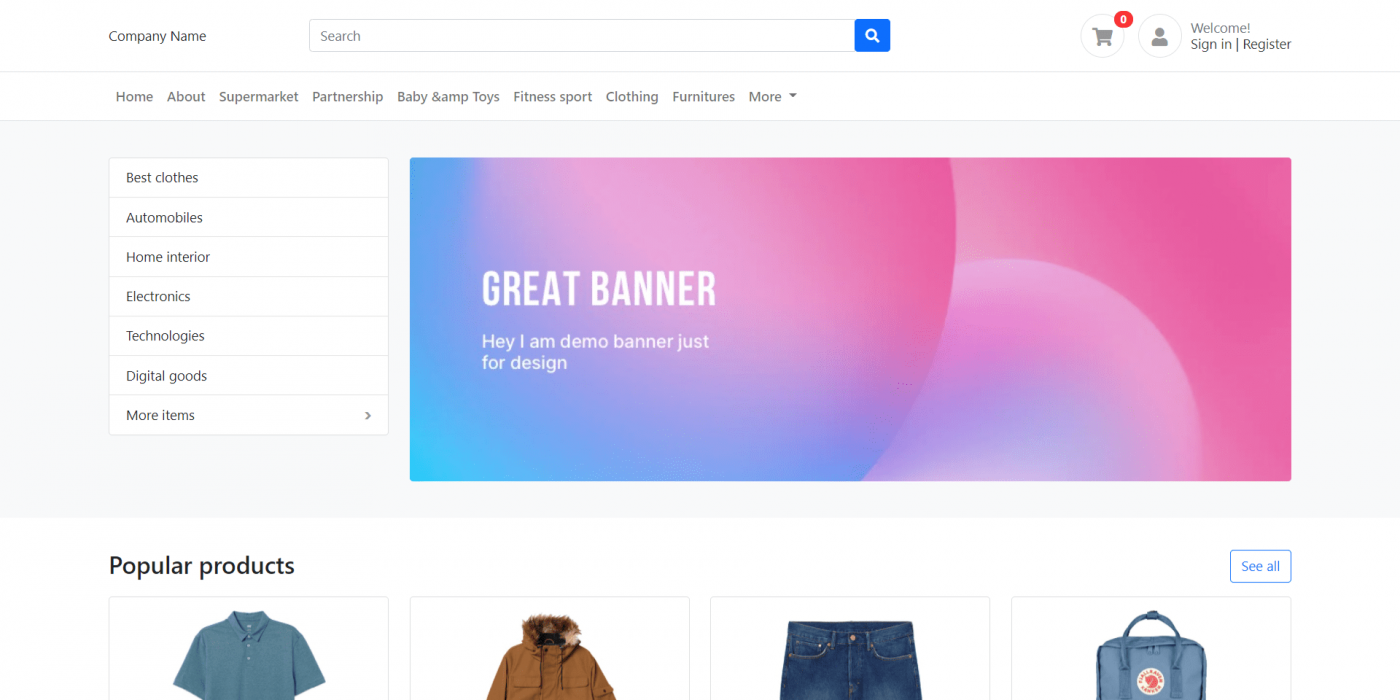 Detail Bootstrap Ecommerce Template Nomer 52