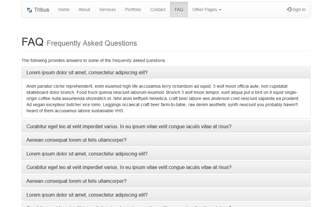 Detail Bootstrap Faq Template Nomer 21