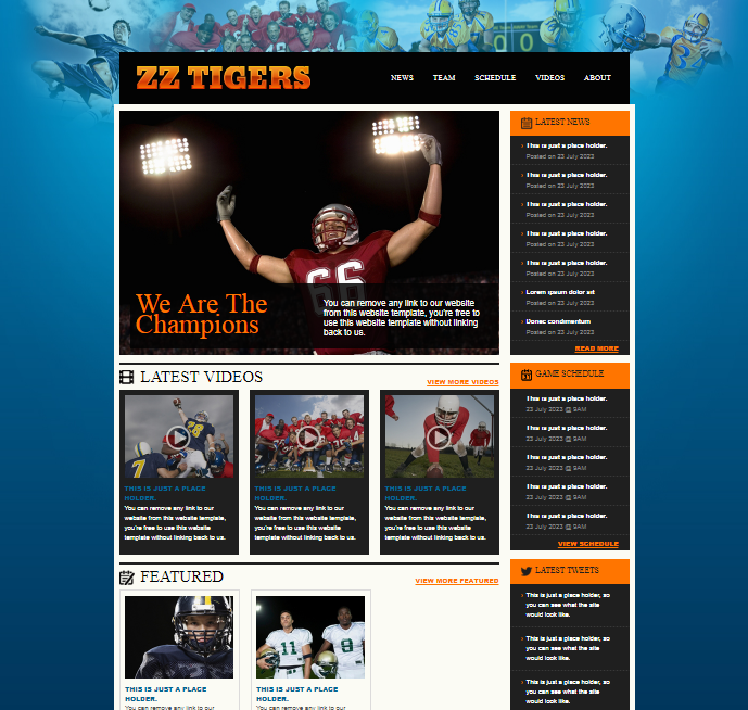 Detail Bootstrap Football Template Free Nomer 28