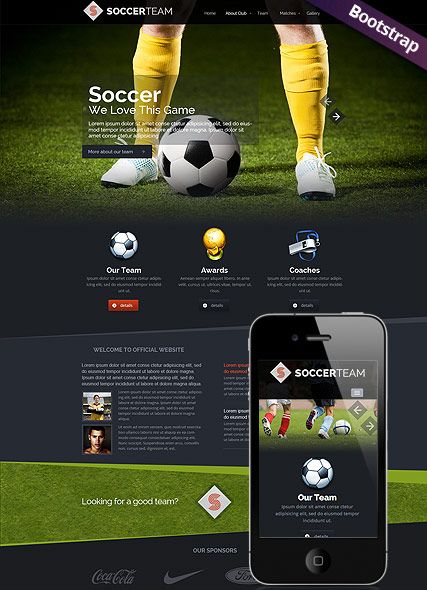 Detail Bootstrap Football Template Free Nomer 7