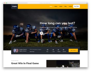 Detail Bootstrap Football Template Free Nomer 8