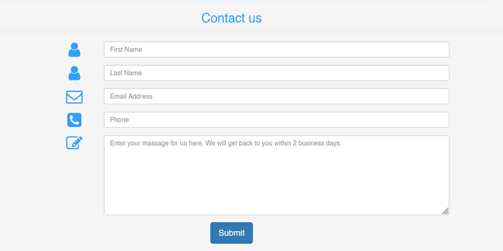 Detail Bootstrap Form Template Nomer 13