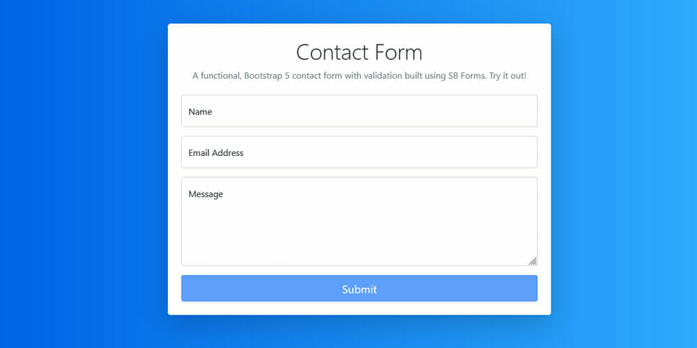 Detail Bootstrap Form Template Nomer 16