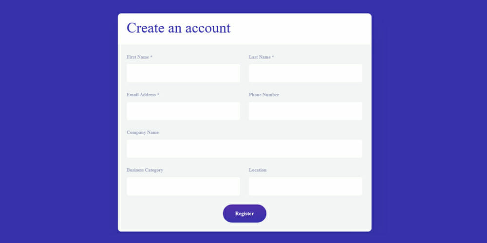 Detail Bootstrap Form Template Nomer 6