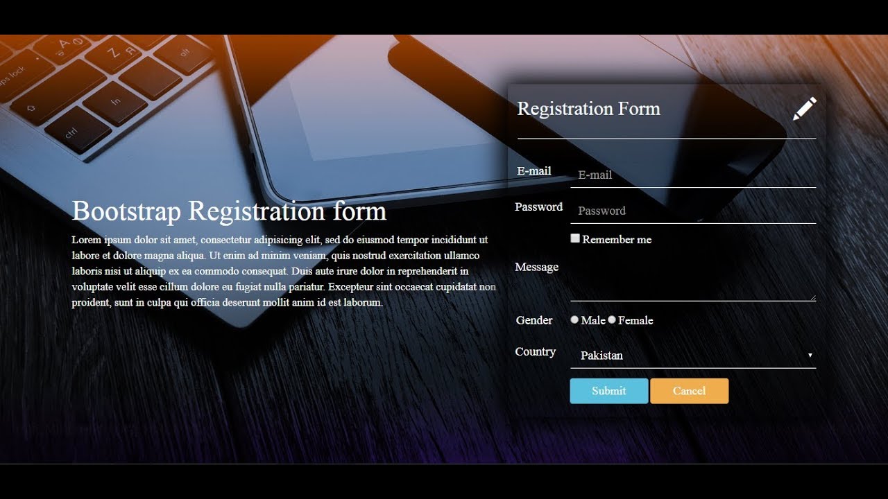 Detail Bootstrap Form Template Nomer 46