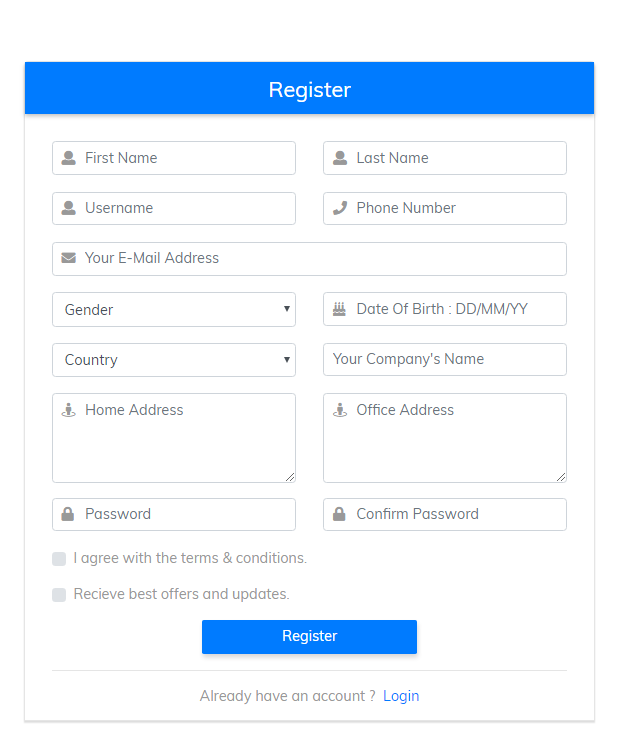 Detail Bootstrap Form Template Nomer 49