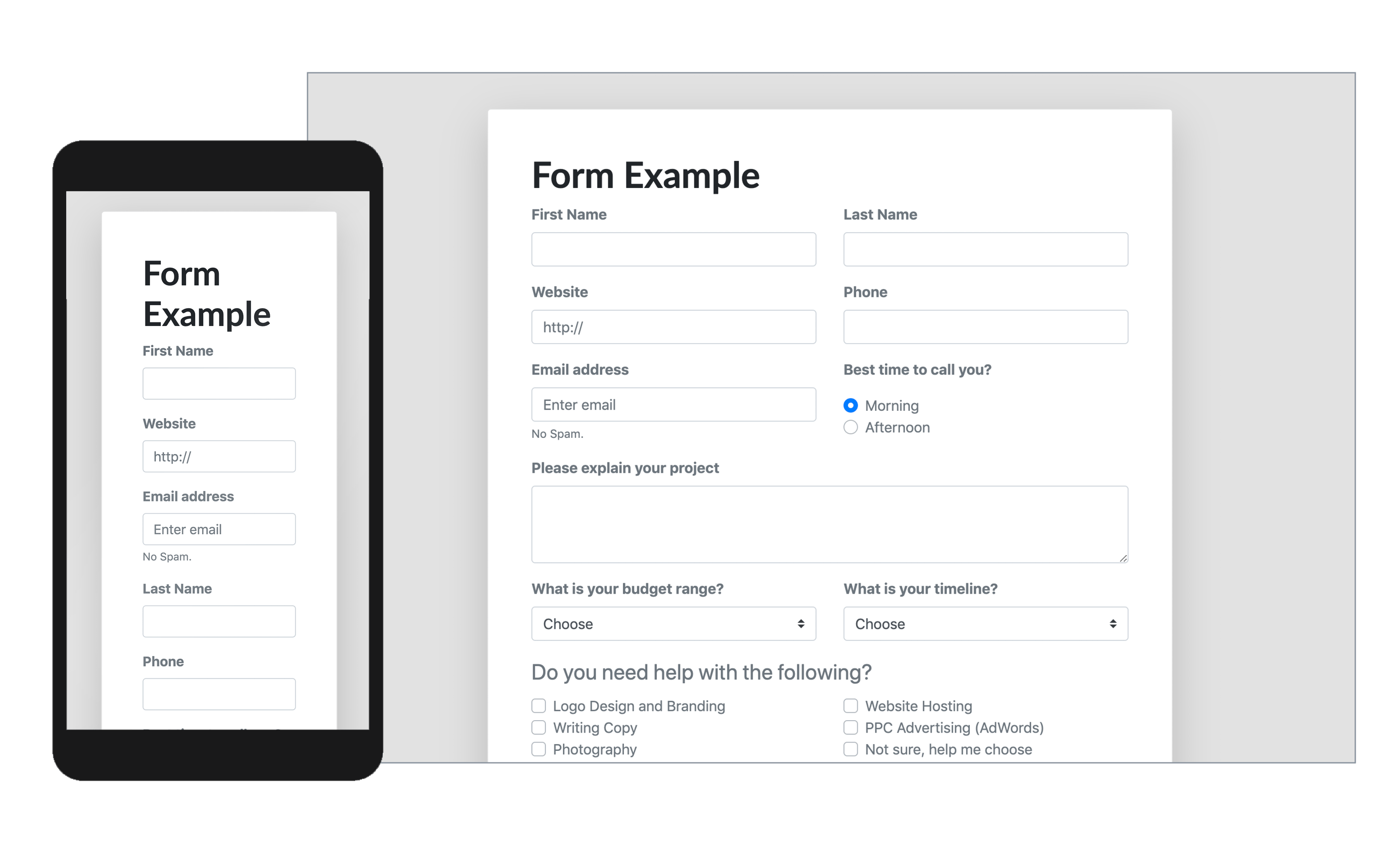Detail Bootstrap Form Template Nomer 8