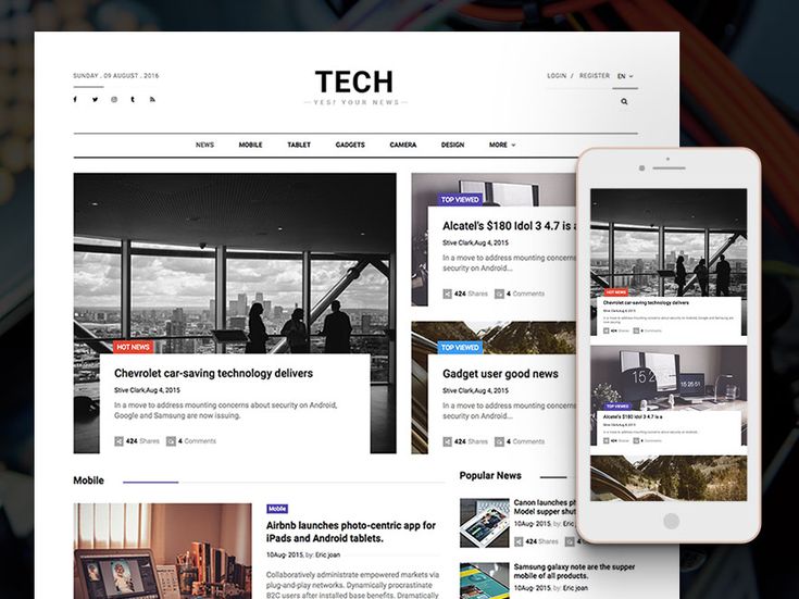 Detail Bootstrap Free News Template Nomer 14