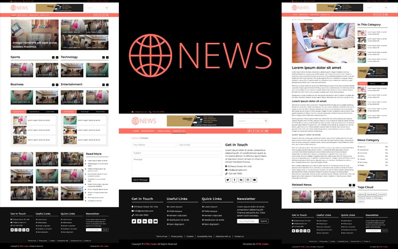 Detail Bootstrap Free News Template Nomer 3