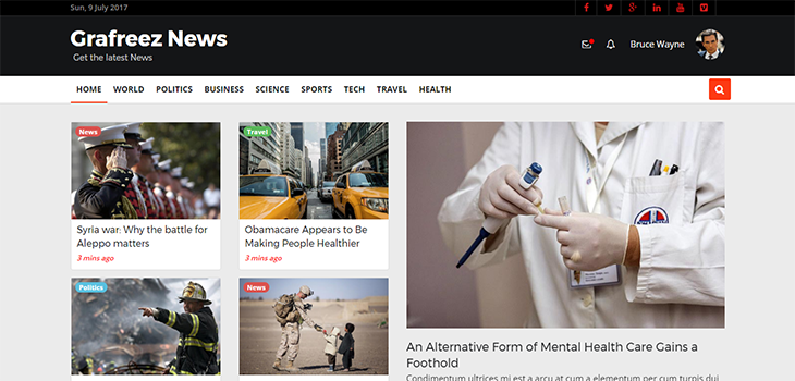 Detail Bootstrap Free News Template Nomer 4