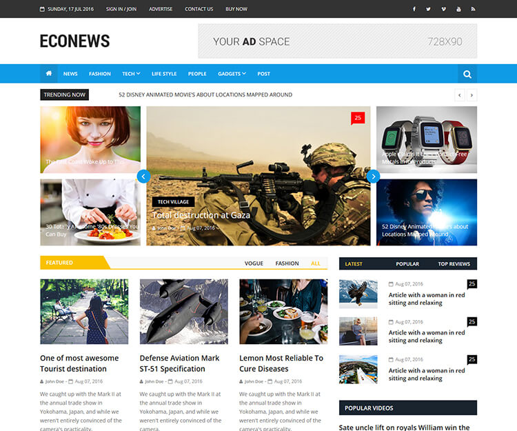 Detail Bootstrap Free News Template Nomer 9