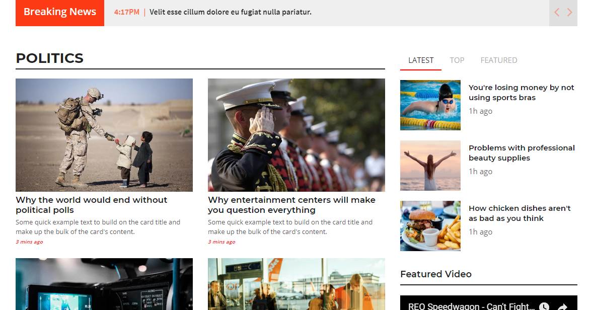 Detail Bootstrap Free News Template Nomer 10