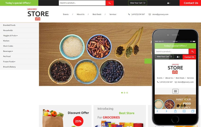 Bootstrap Grocery Template - KibrisPDR