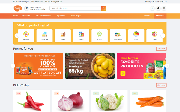 Detail Bootstrap Grocery Template Nomer 2