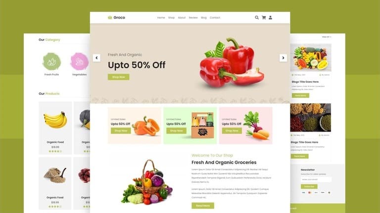 Detail Bootstrap Grocery Template Nomer 14