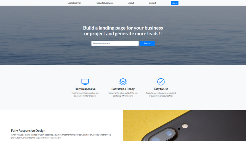 Detail Bootstrap Html Template Nomer 48