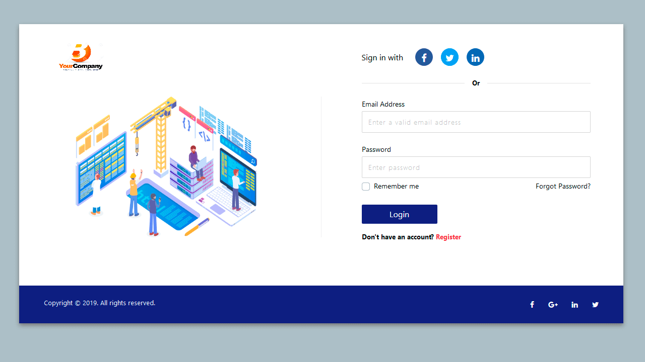 Detail Bootstrap Login Form Template Nomer 6