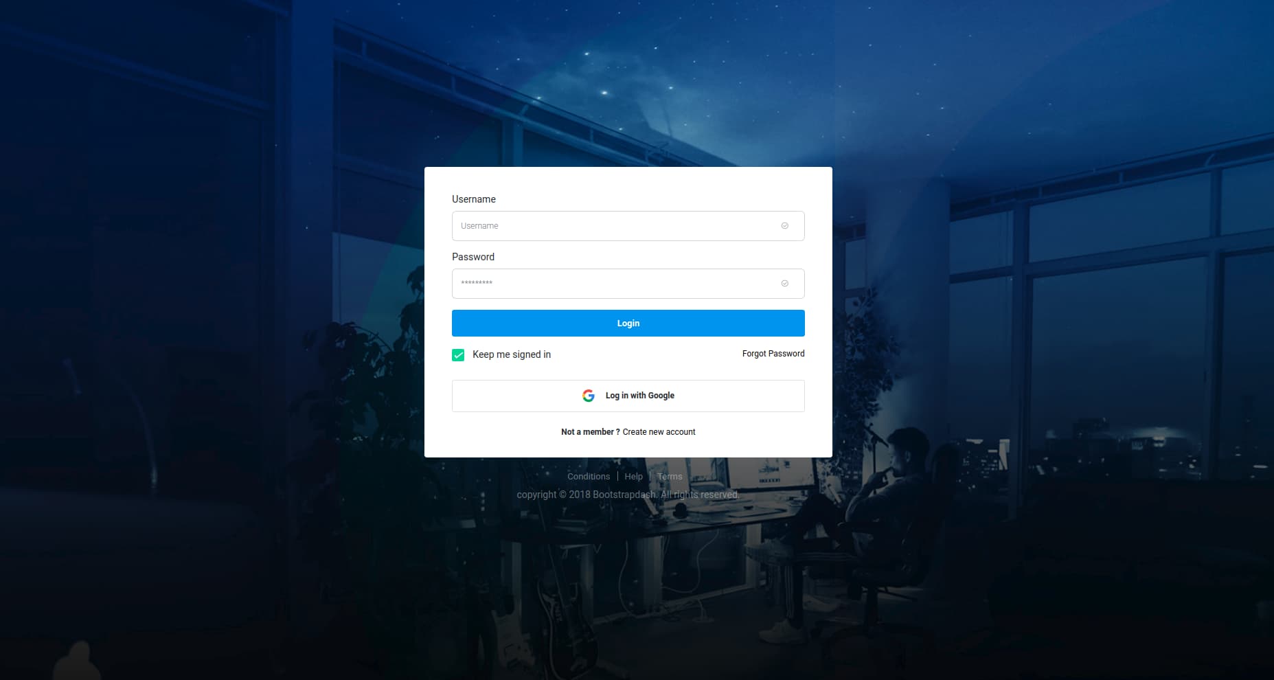 Detail Bootstrap Login Template Nomer 45