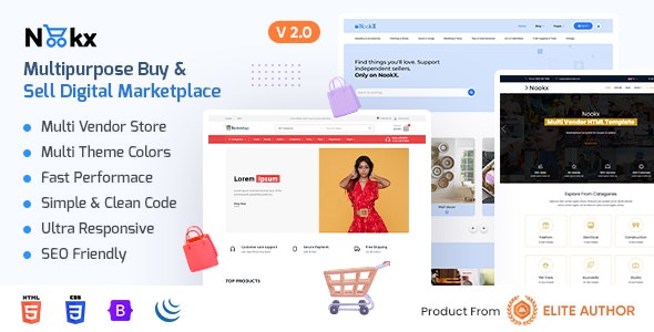 Detail Bootstrap Marketplace Template Free Nomer 41
