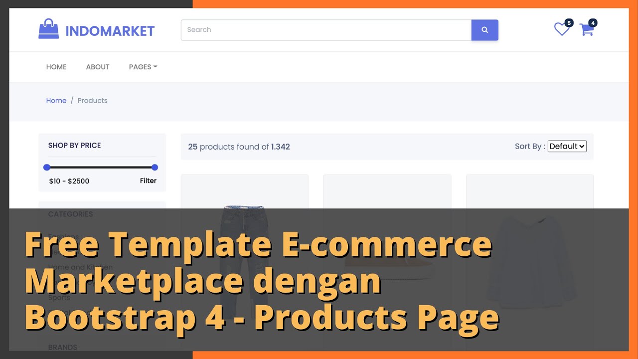 Detail Bootstrap Marketplace Template Free Nomer 46