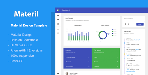 Detail Bootstrap Material Design Admin Template Free Download Nomer 22