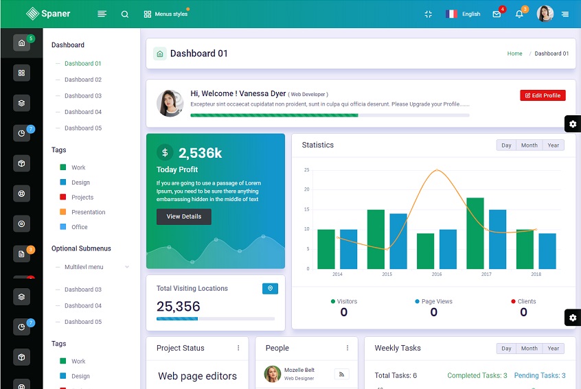 Detail Bootstrap Material Design Admin Template Free Download Nomer 36