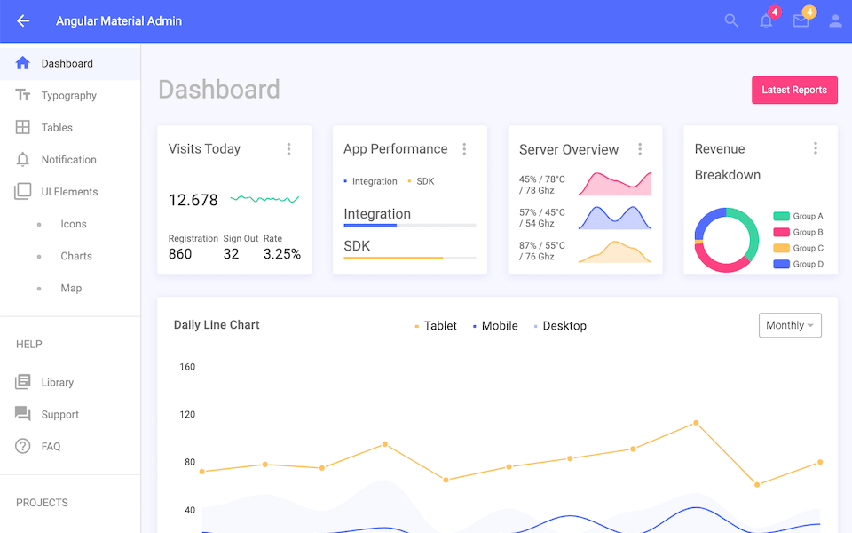 Download Bootstrap Material Design Admin Template Free Download Nomer 38