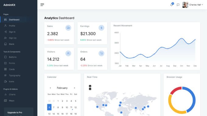 Detail Bootstrap Material Design Admin Template Free Download Nomer 44