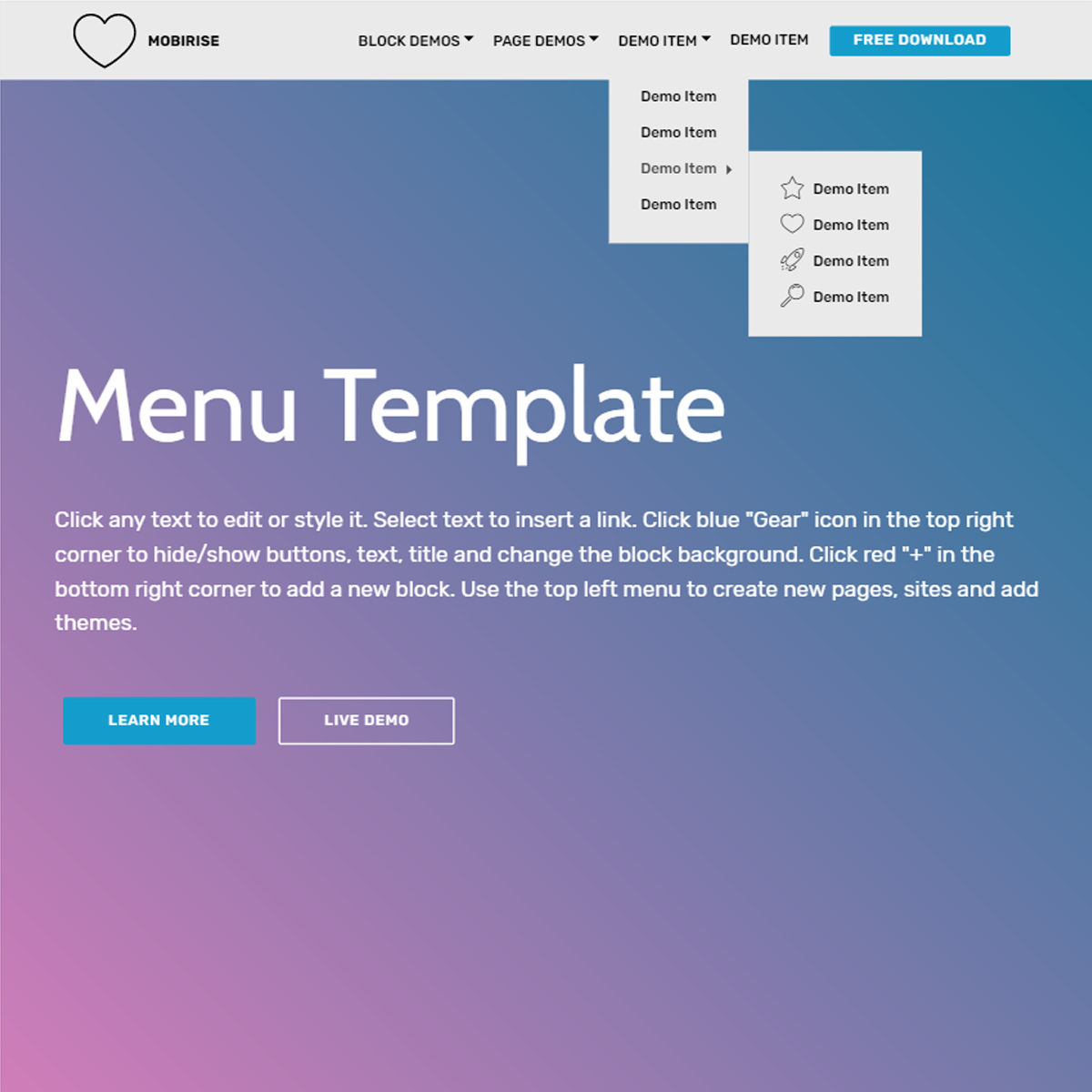 Detail Bootstrap Menu Bar Template Nomer 21