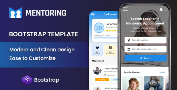 Detail Bootstrap Mobile Template Nomer 12