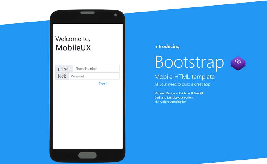 Detail Bootstrap Mobile Template Nomer 16