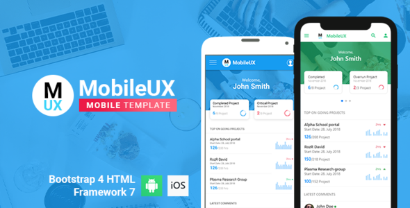 Detail Bootstrap Mobile Template Nomer 17