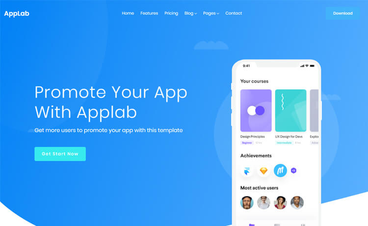Detail Bootstrap Mobile Template Nomer 19