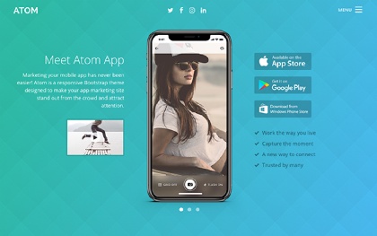 Detail Bootstrap Mobile Template Nomer 25