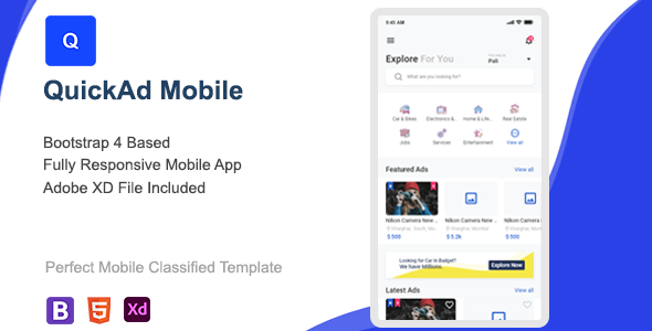 Detail Bootstrap Mobile Template Nomer 30