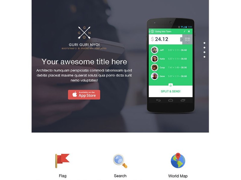 Detail Bootstrap Mobile Template Nomer 31