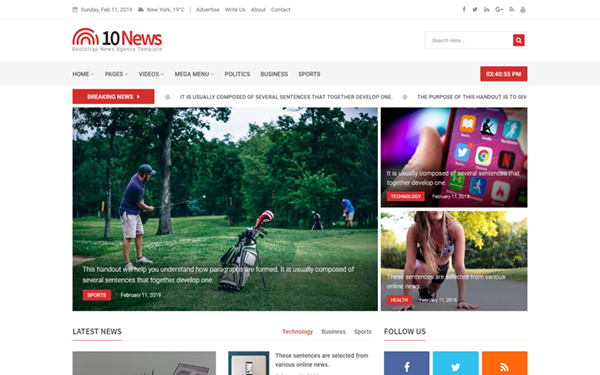 Detail Bootstrap News Template Nomer 3