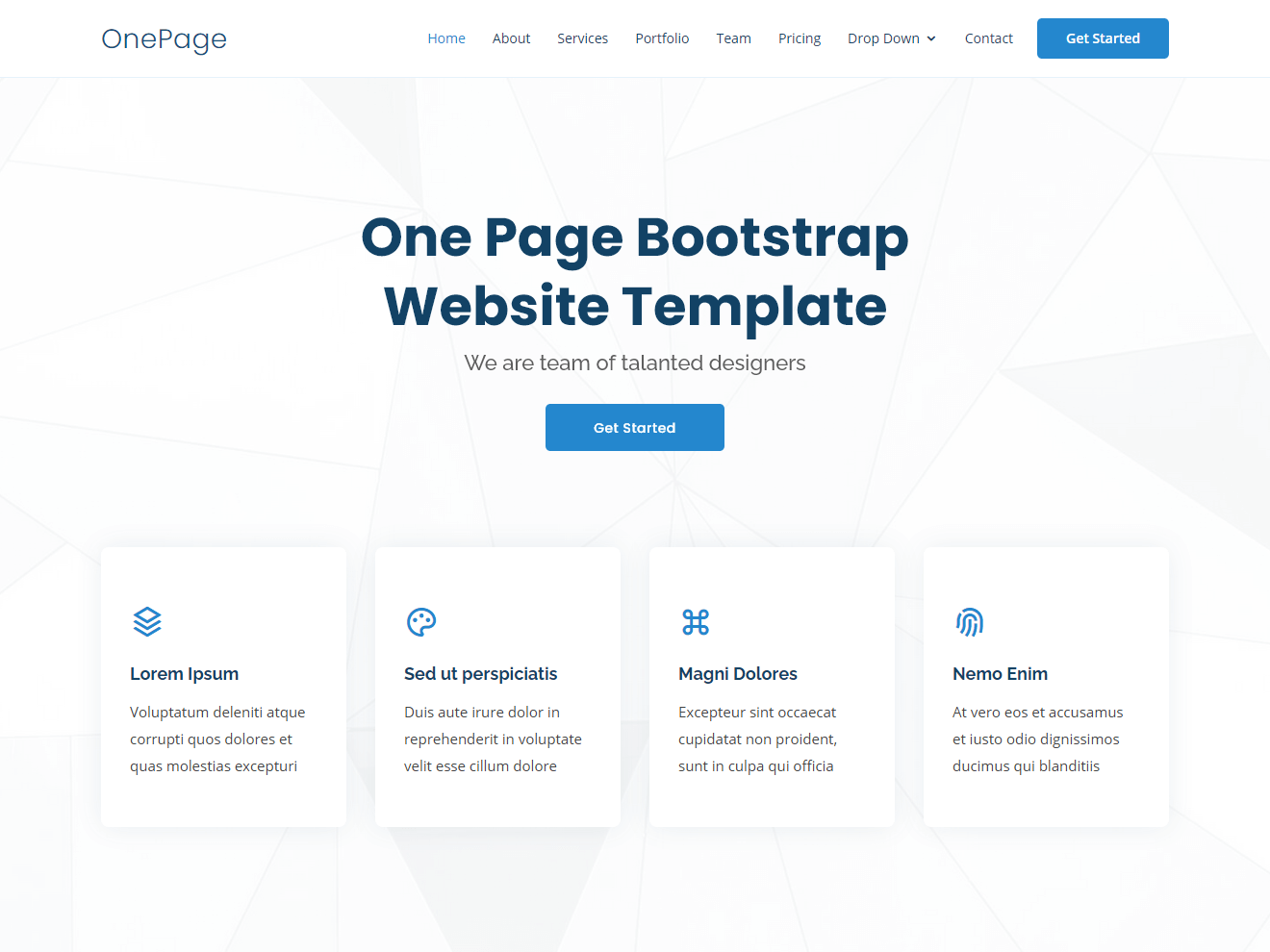 Bootstrap One Page Template - KibrisPDR